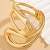 New Exaggerate Geometry Irregular Hollowed-Out Cross Open Mouth Bangle for Woman  Adjustable Bracelet Paty Zircon Daily Wear