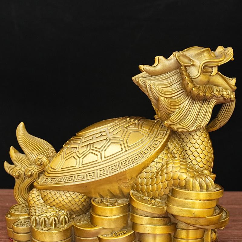 Pure Copper Dragon Turtle Home Decor - Bixi Baxia Wealth Attraction Ornament