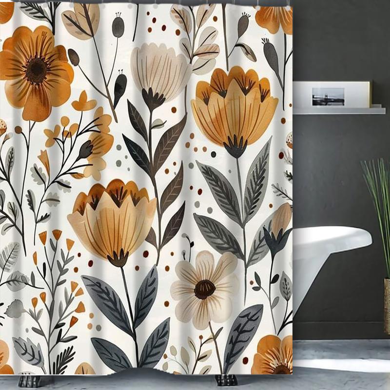 

Винтажный цветочный узор Занавеска для ванной Водонепроницаемая Шторка для душа для ванной с 12 крючками Домашний декор Бесплатная доставка 180x180cm curtain синий