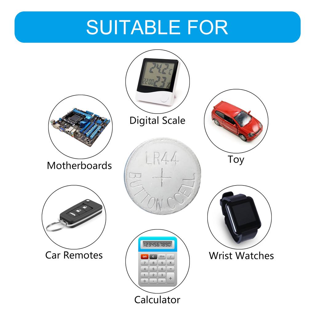 10PCS LR44 AG13 1.5V Button Coin Cell Batteries A76 357 357A LR1154 SR1154 SR44 For Toys Watches Games