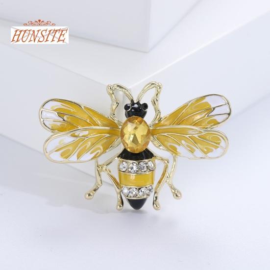 Bee Brooch Pin Sparkling Rustproof Corrosion Resistant Large Insect Brooch Pin Fashion Dress Coat Accessories