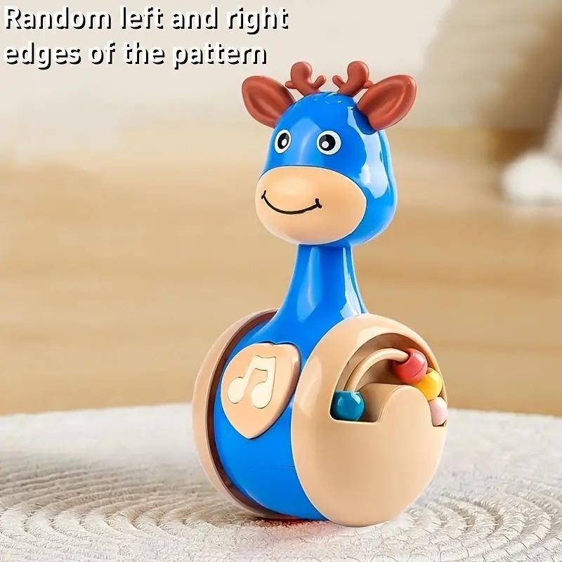1PC Early Learning Deer Tumbler Toy For Kids - Perfect For Parent-Child Interaction, Ideal Birthday Gift Animal Toys