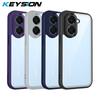 KEYSION Transparent Phone Case for HONOR X7e Soft Silicone+PC HD Clear Shockproof Phone Back Cover for Huawei Honor X7e 4G