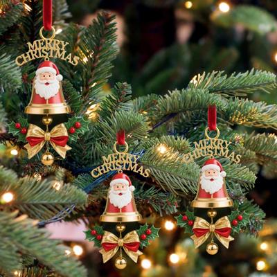 Julgransprydnader Dubbelsidiga Akryl Jultomte Klocka Hängande Dekor för Gran Hem Butik Festlig Högtidsfest Dekoration