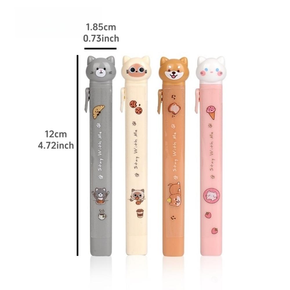 1/4pcs Cat Story Erasers Set Slim Kitty Rubber Retractable for Drawing Exams Kids Students Back To School Stationery
