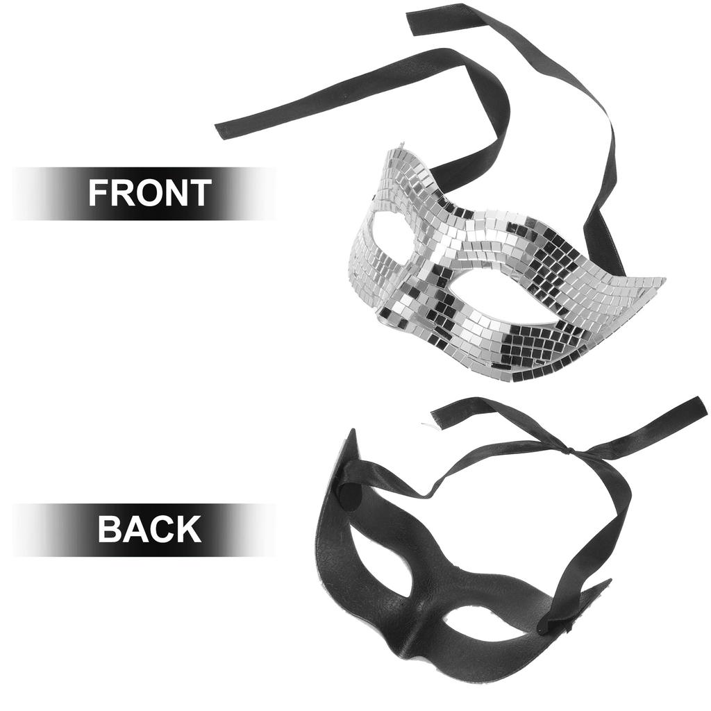 Disco Maske Goldener Glitzer Spiegeldesign Leichtgewicht Für Halloween Maskerade Party Karneval Junggesellinnenabschied Event Kostüm
