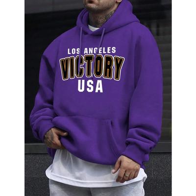 Los Angeles Art Letter Pattern Hoody Men Crewneck Hip Hop Sweatshirt Autumn Casual Clothing Fleece Oversized Hoodies & Sweatshirts Men’s