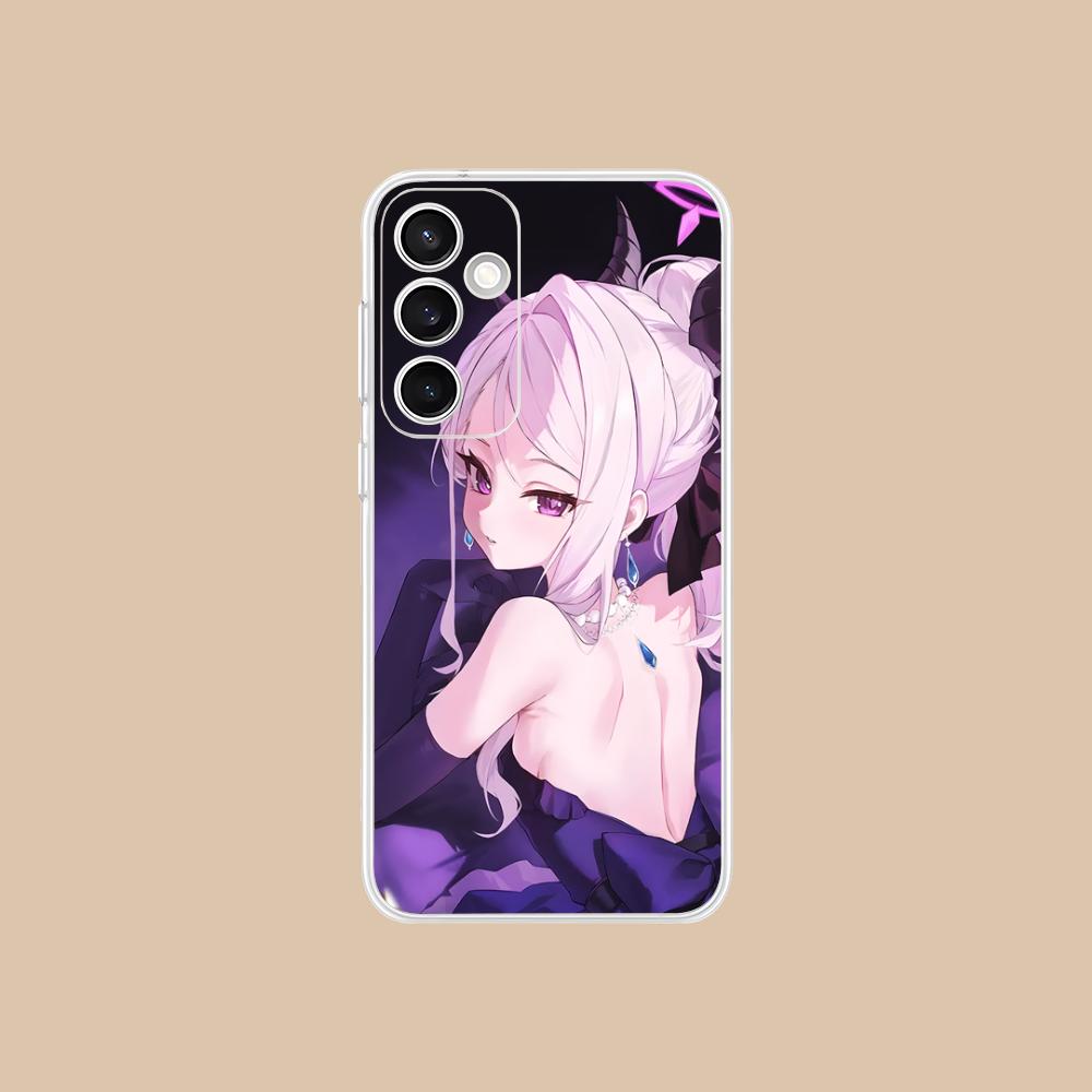 Blue Archive Hina Mobile Phone Case for Samsung Galaxy S25 S24 S23 S22 S21Plus FE Ultra Clear Colour Protective Luxury Cover