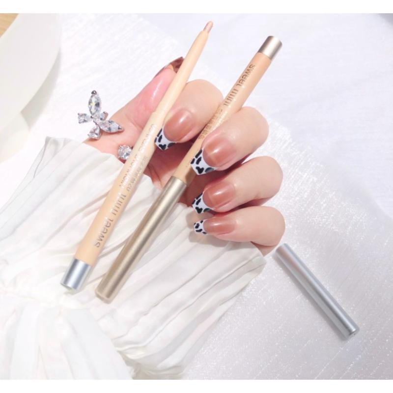 Flüssiger Eyeliner Liegender Seidenraupenstift Mattschatten Langlebiger wasserdichter, schnell trocknender Teebraunstift Glitzer-Augen-Make-up Beauty-Tools