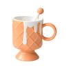 Cream Ice Cream Cup Ice Cream Cup High Foot Ceramic Mug Commercial Juice Cup Creative Dessert Cup with Mixing Spoon