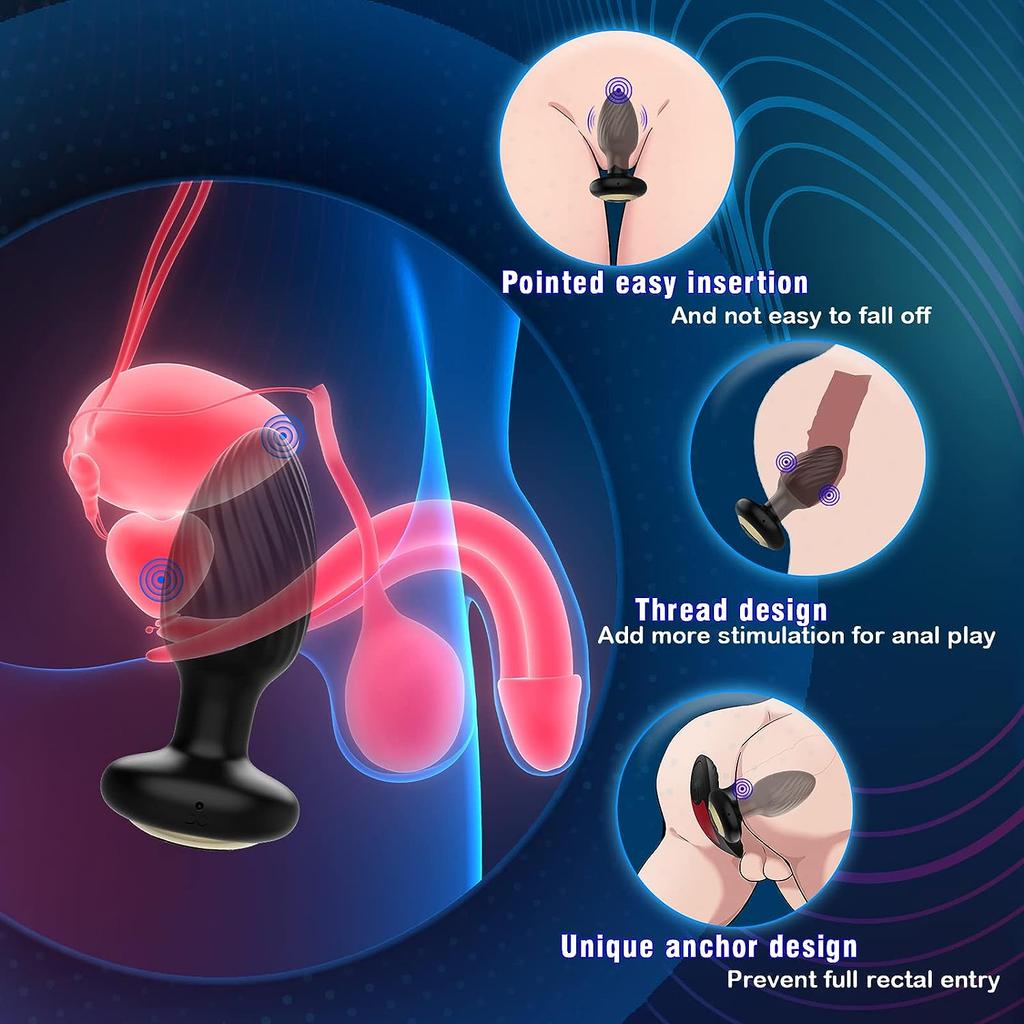 Adult Sex Toys for Men Prostate Massager - Games Vibrators Remote Control, Adult Toys Anal Plug Vibrating Butt Plug with 9 Vibrating Rotation Mode