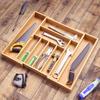 Adjustable Expandable Bamboo Drawer Organizer for Forks Knives Silverware Expandable Kitchen Drawer Kitchen Organizer Tray