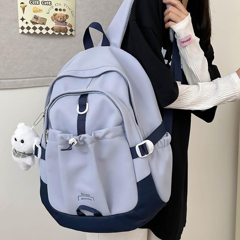 School bag style new fashion, retro contrasting colors college style school bag junior high school high school student backpack tide