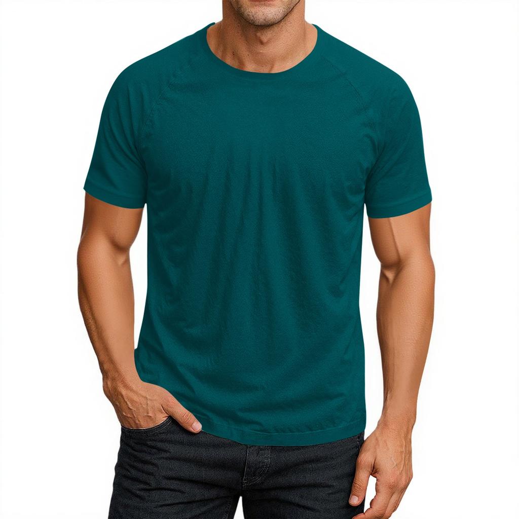 Men's Round Neck Raglan Short Sleeve Top T-shirt