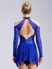 Vestido de patinaje artístico para mujer, con brillantes diamantes de imitación, para ballet, danza lírica, gimnasia rítmica, malla, ropa de baile latino y jazz