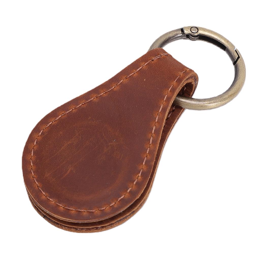 Magnetic Hat Clip for Travel On Bag Hands Free PU Leather Strong Magnet Hat Clip Holder Teardrop Shape Crazy Horse Brown