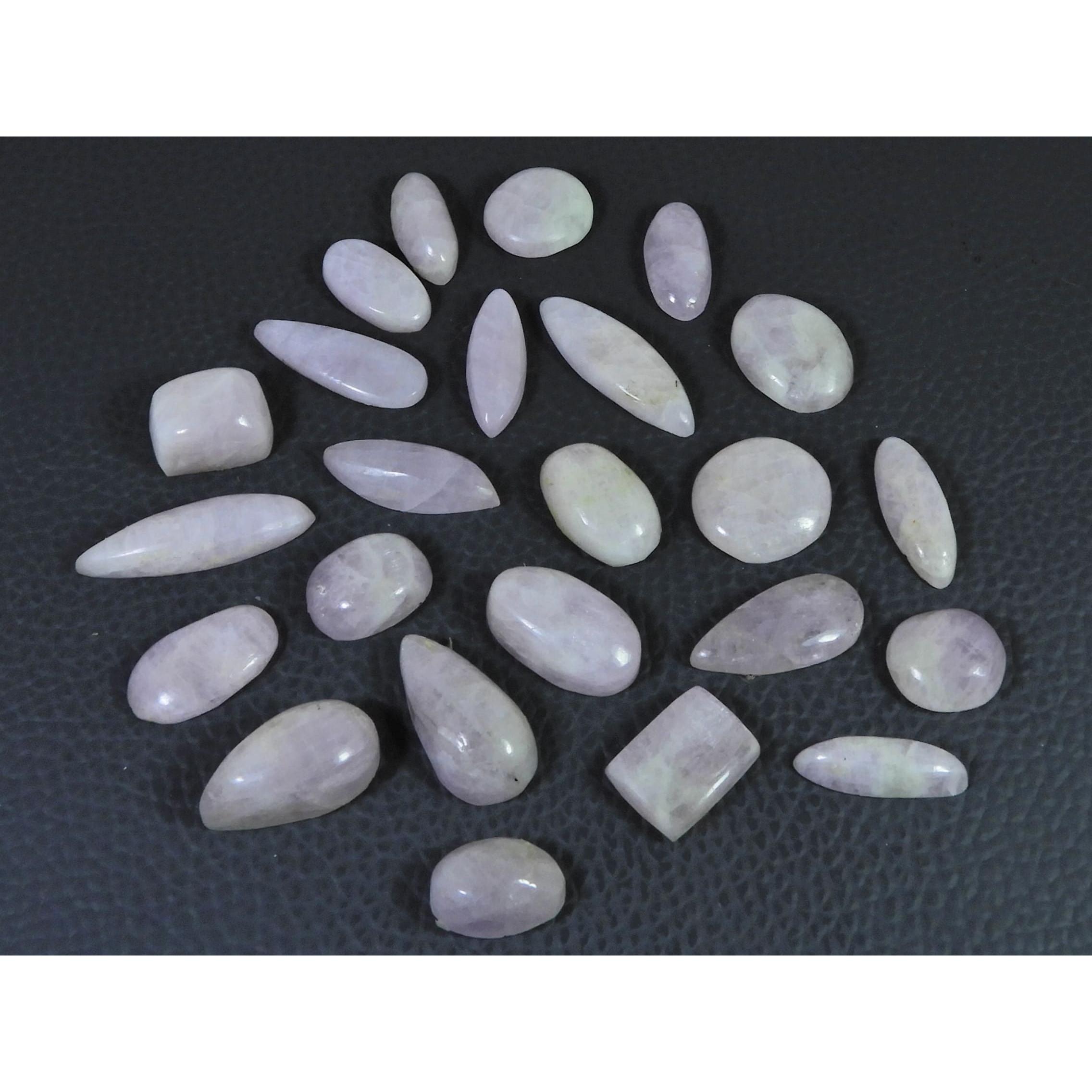 175Cts. Natural Pink Kunzite Mix Cabochon Loose Gemstone 24Pcs Lot 12-24 MM C-1162