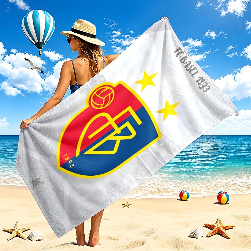 FC Basel Beach Towel Quick Dry Soft MicrofiberSand Resistant Oversized Cabana Bath Sheet for Swimming Pool Travel Gift