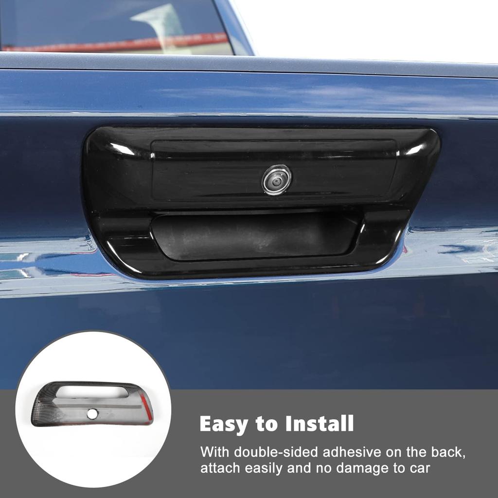 RT-TCZ Rear Trunk Door Tailgate Handle Cover Trim Decoration Accessories for 2018 2019 2020 2021 2022 Dodge Ram 1500 (Black)
