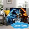 Custom Name Thunderous Warrior's Kombat Blanket bed sofa Blanket Flannel Blanket for Camping, Hiking, Picnic Essentials,gift for Fan family
