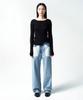 INSILENCE WOMEN Asymmetrical Mixed Knit Black