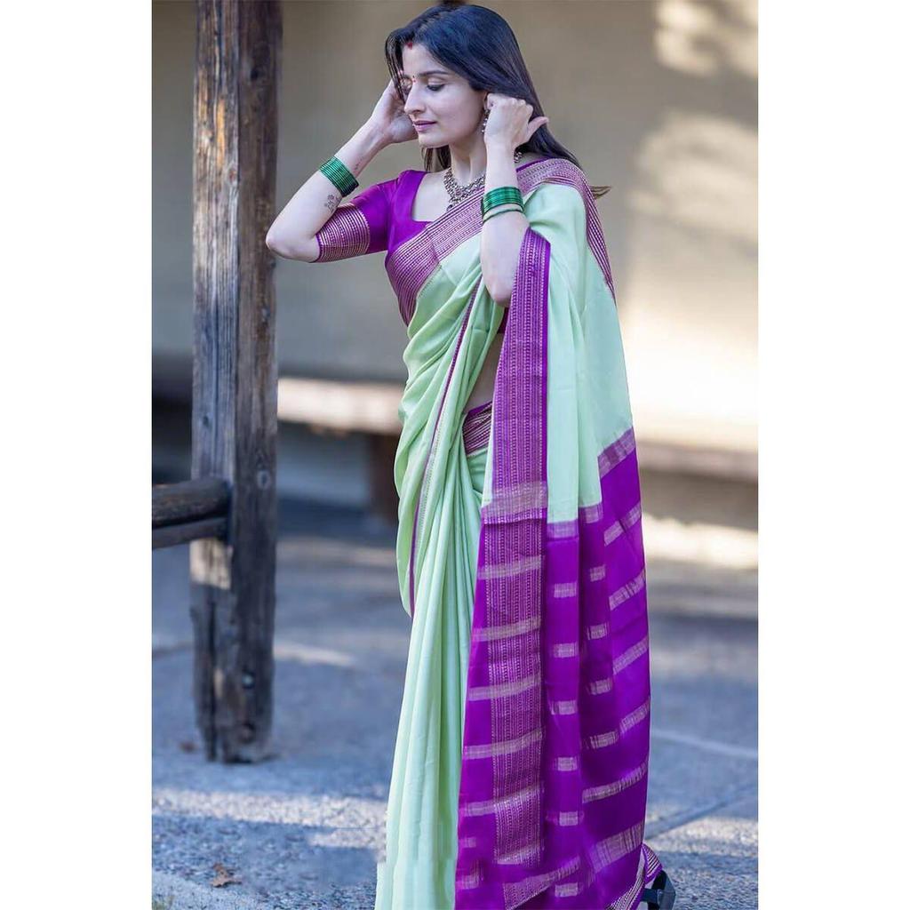 New Launch - Soft Lychee Silk Saree with Rich Pallu and All Over Jacquard Work