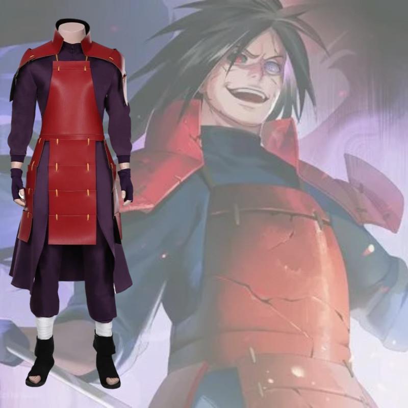 Stylish Naruto Uchiha Madara Cosplay Costume In Durable Polyester Fabric For Anime Enthusiasts