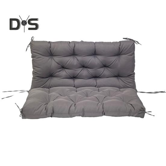 

Подушка для качелей со спинкой, подушка для сиденья 2/3-местной садовой скамейки с завязками, водонепроницаемая подушка для сиденья уличной скамейки для мебели с навесом на патио темно-серого