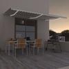 Manual Retractable Awning with LED Lights 600 x 300 cm Cream
