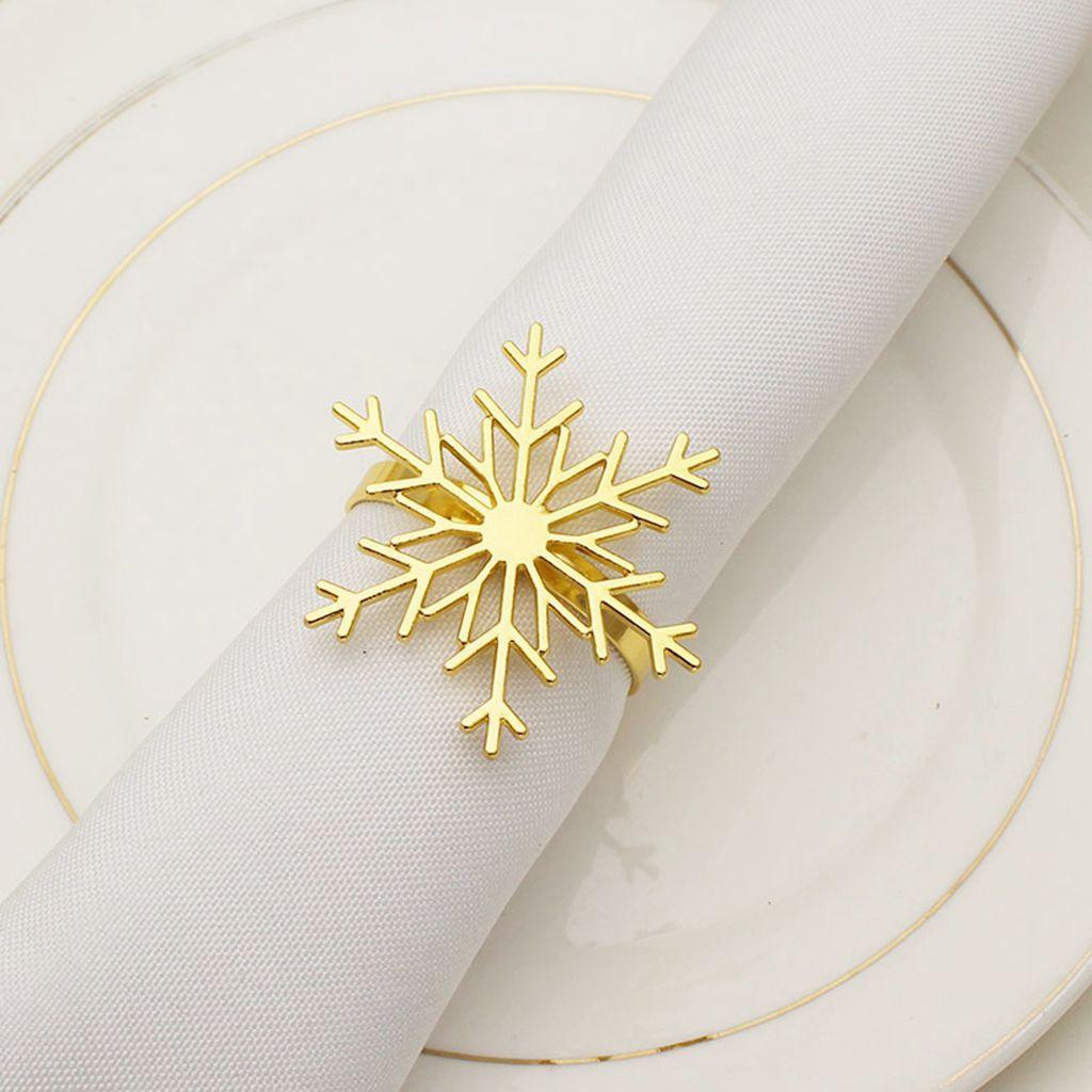 Shaped Silvery Napkin Holders Large Christmas Supplies Table Decor Napkin Buckle Napkin Ring