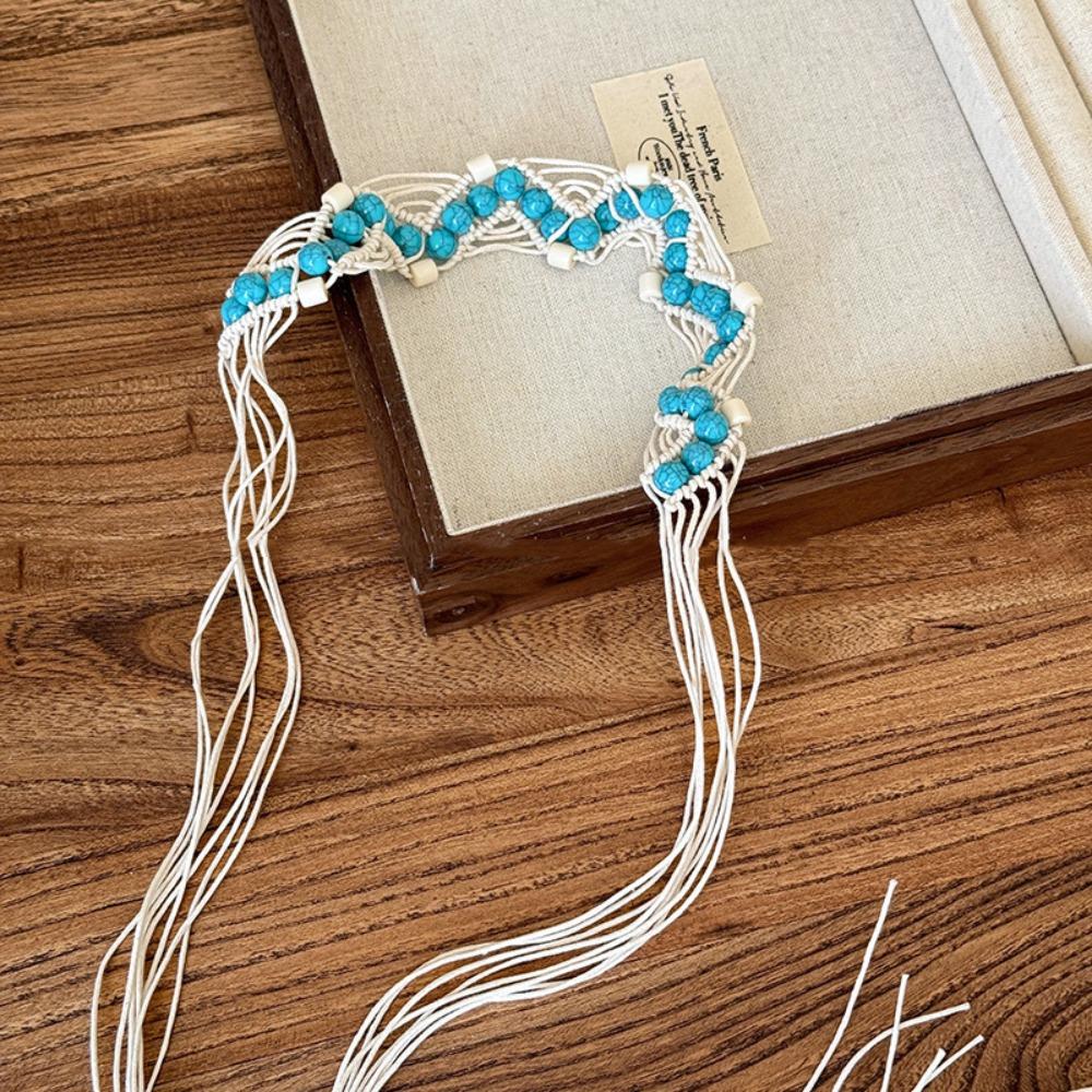 Woven Dress Waist Chain Jeans Decor Ethnic Style Braided Headband Vintage Bohemia Hair Band  Daily