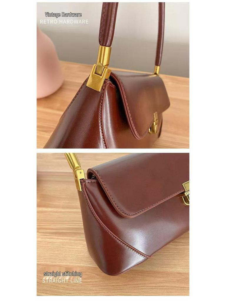 Women's Fashion Versatile French Underarm Bag - High-End, Simple, Niche Design, Hand-Held, Single Shoulder Handbag.