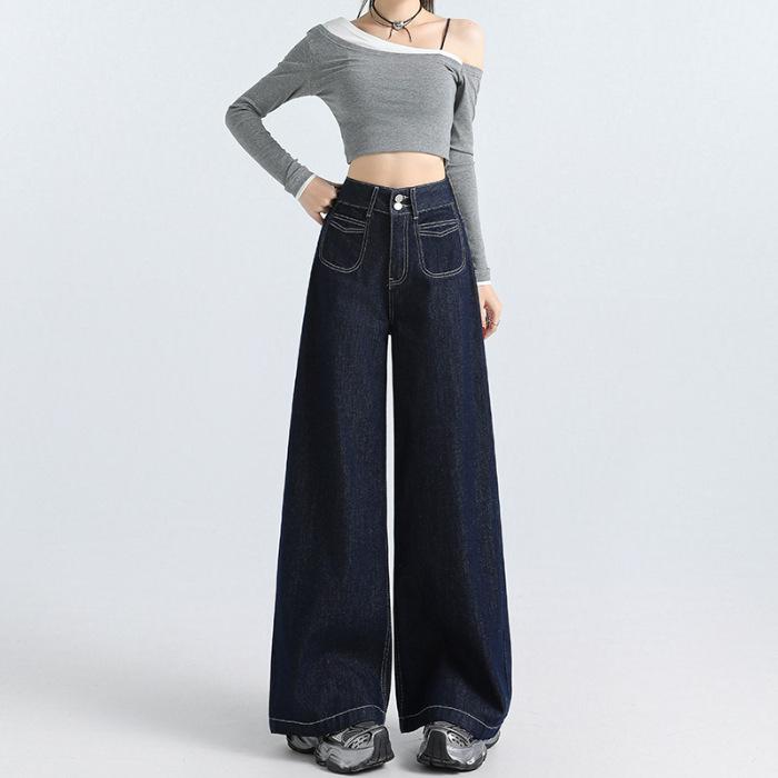 American Retro 2025 Women s High Waist Slimming Wide Leg Jeans 2XL