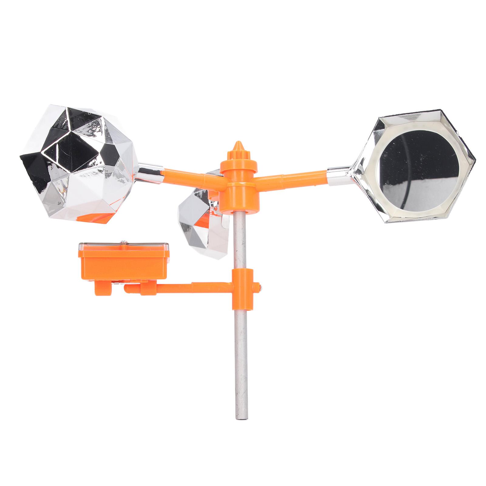 

Белый солнечный звуковой отпугиватель птиц с вращением на 360 градусов, мигающий солнечный отпугиватель птиц для фермы