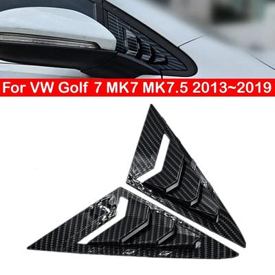 עבור פולקסווגן גולף 7 MK7 MK7.5 2013~ מכונית משולש קדמי חלון תריס תריס צד צללים כיסוי לקצץ מדבקה פתח פחמן אוטומטי