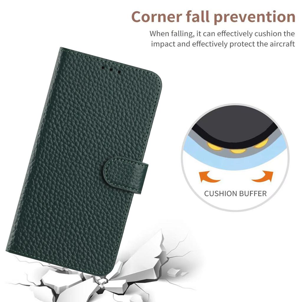 For Honor Magic7 Lite 5G/X9c 5G/X60 Pro 5G Case Wallet Stand Litchi Texture Genuine Cow Leather Flip Phone Cover