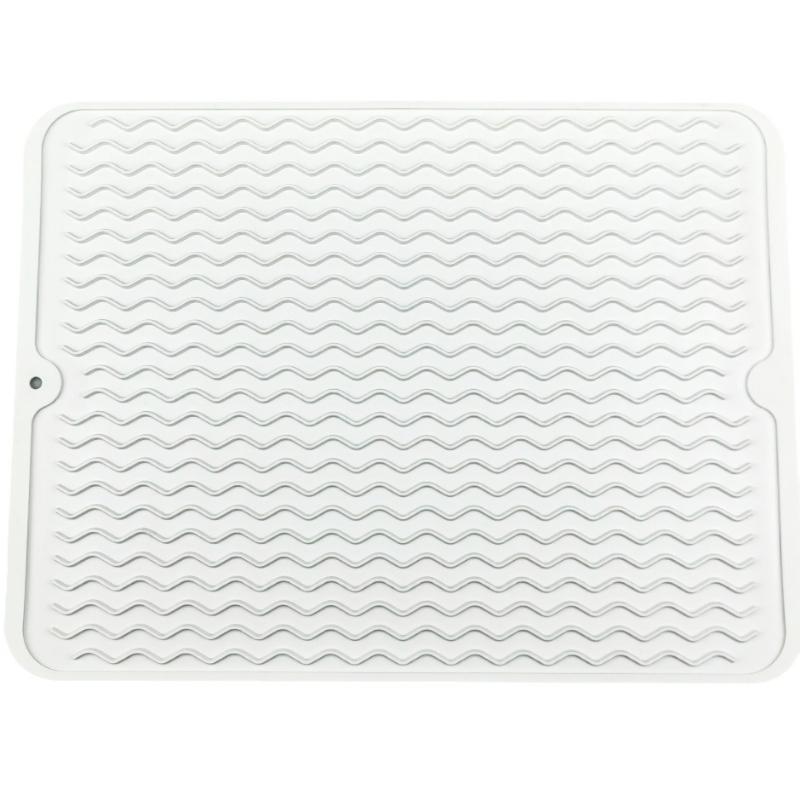 Tapis d'égouttage de comptoir de cuisine en silicone de qualité alimentaire Résistant aux hautes températures, Facile à nettoyer, Tapis de découpe silencieux pour légumes