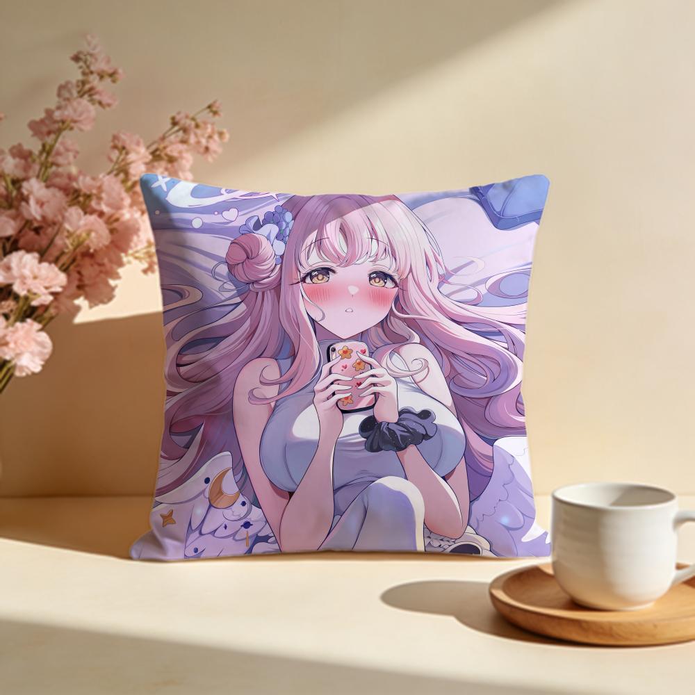 Trendy MMisono Mika Animeed Cushion Cover Stylish Washable Pillow Cover Ideal for Couch Bedroom Car Decoration