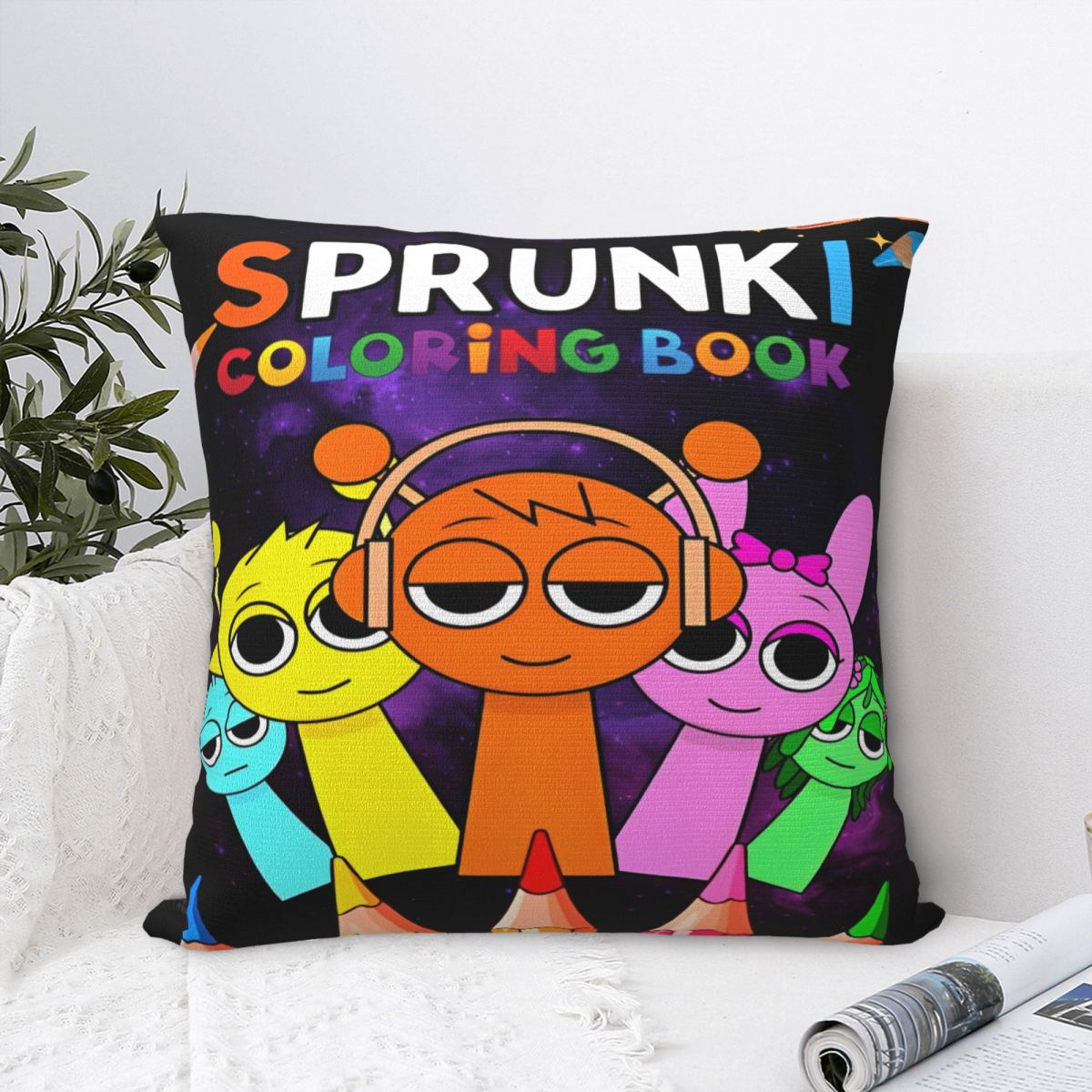 Shanika Chen Unisex Sprunki Incredibox Sprunki Pillowcases Cushion Cover Throw Pillow Cover Soft And Sweet Home Decoration Square Multiple Sizes