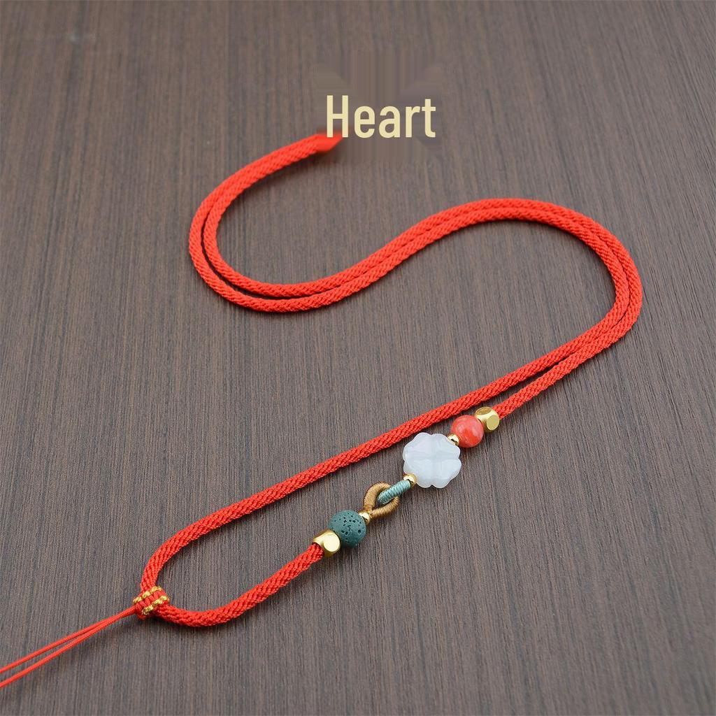Adjustable Agate and Jade Pendant Necklace Chain for Men and Women