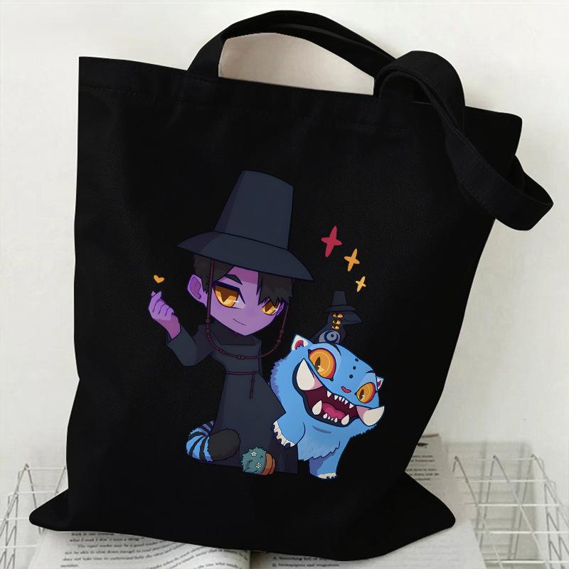 Spot KPOP Demon Hunter Group Printed Canvas Bag Student Daily Trend Handbag Shopping Bag