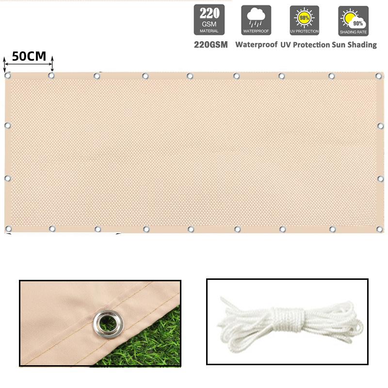300D Coffee Outdoor Awning Waterproof Rectangle Sunshade Sail Beach Camping Sun Shelter Tent Backyard Pergola Sun Shade Canopy