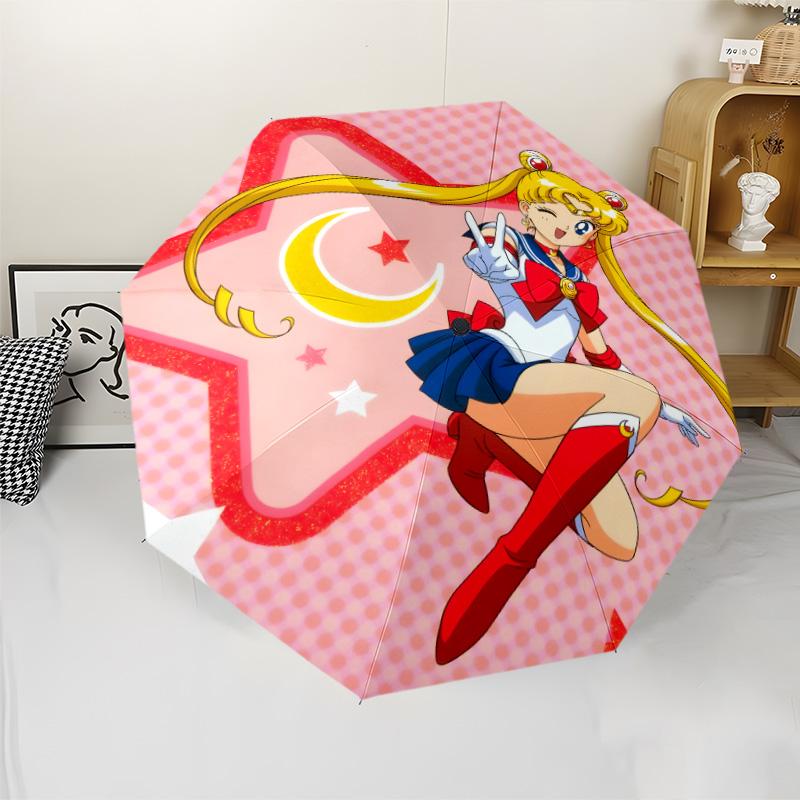 1pc Sailor Moon Umbrella, Sun Protection, And UV Shielding. It Has Eight Sturdy Ribs for Outdoor Use And Perfect As a Holiday Gift