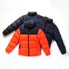 Down jacket men's short stand collar thickened new violent orange black and white duck down warm couple men and women casual down jacket