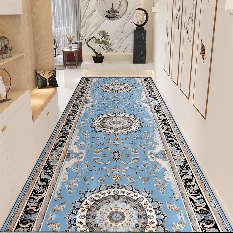 Long Vintage Corridor Runners Carpet Non-slip Stair Carpet Washable Aisle Rug Decoration Home Carpets Passageway Floor Mats