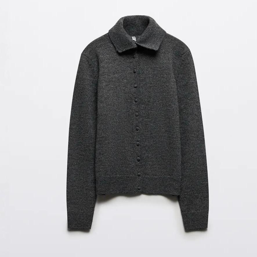 Single-breasted Knitted Cardigan Women's Autumn and Winter New High-end Long-sleeved Top Thickened Soft Waxy Lapel Sweater Jacket