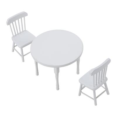 1:12  Ature Wooden White Dining Table and Two Chairs Kitchen Furniture Set   Accessories