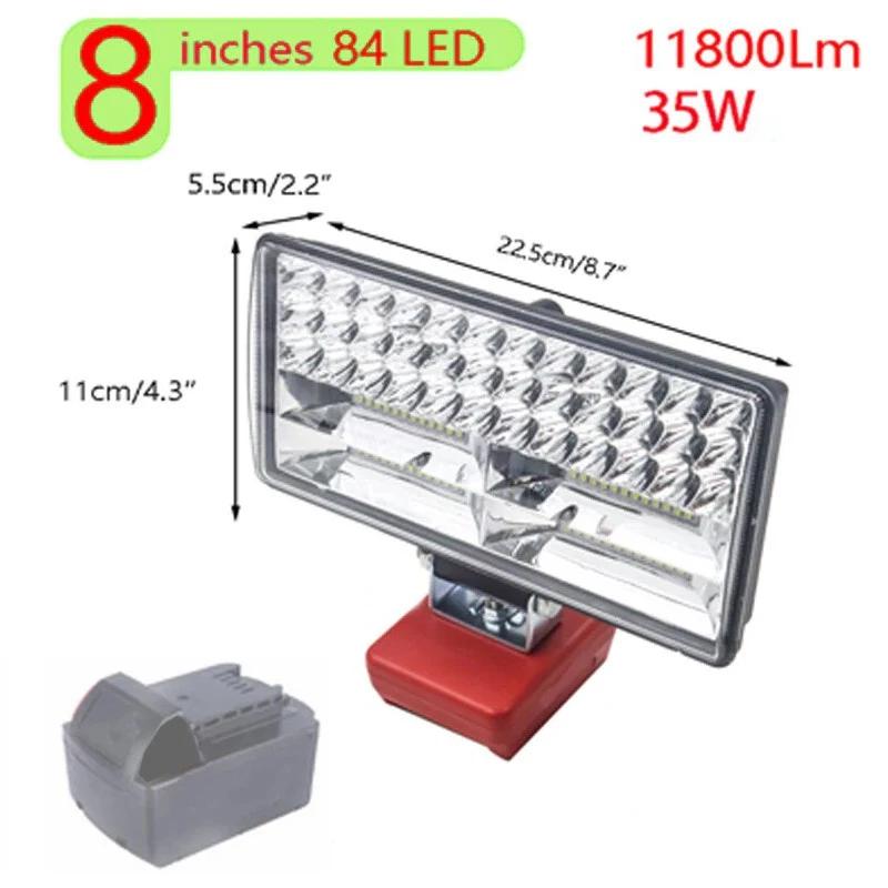 3/4/5/8 Inch Car LED Work Light Flashlights Electric Torch Spotlight For Milwaukee M&18 18V Li-ion Battery High Low Beam