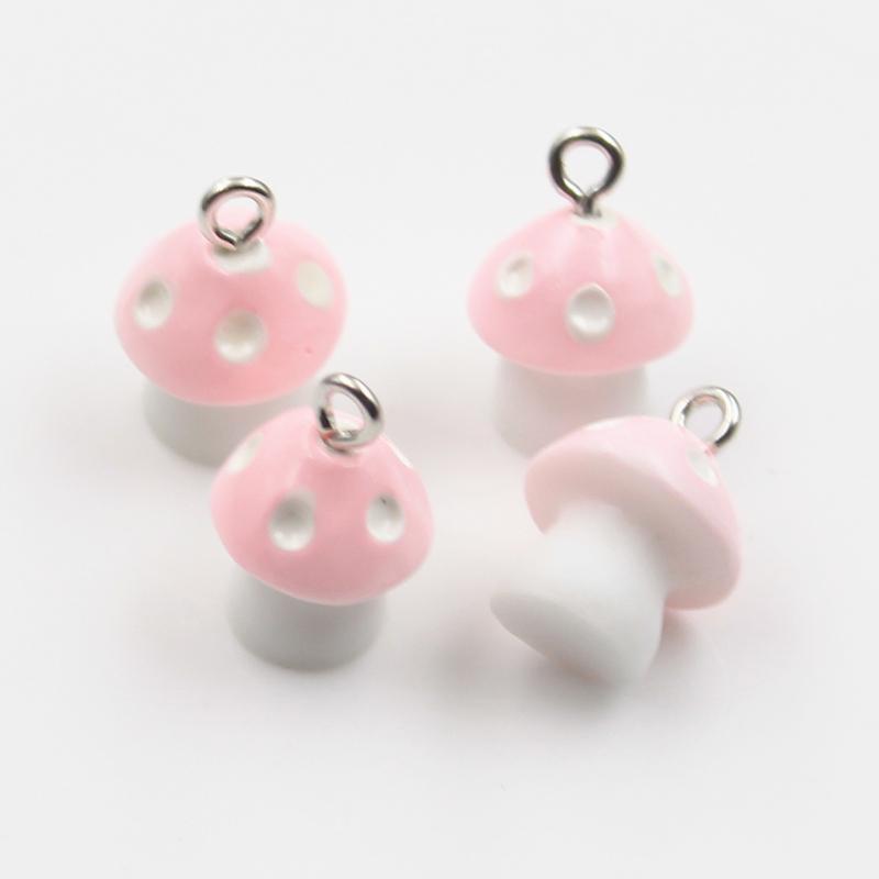 15Pcs Charms Colorful Lovely 3D Mushroom 16X12X12Mm Pendants Crafts Making Findings Handmade Jewelry Diy For Earrings Necklace