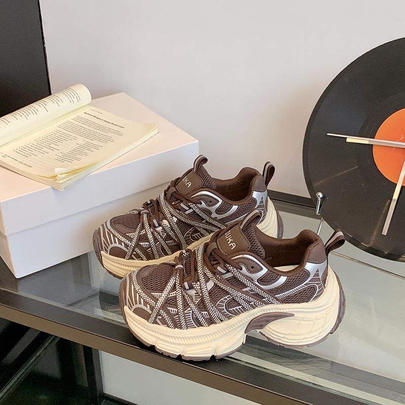 Paris spider strap dad shoes girl 2025 autumn new mesh versatile platform sports casual shoes trend